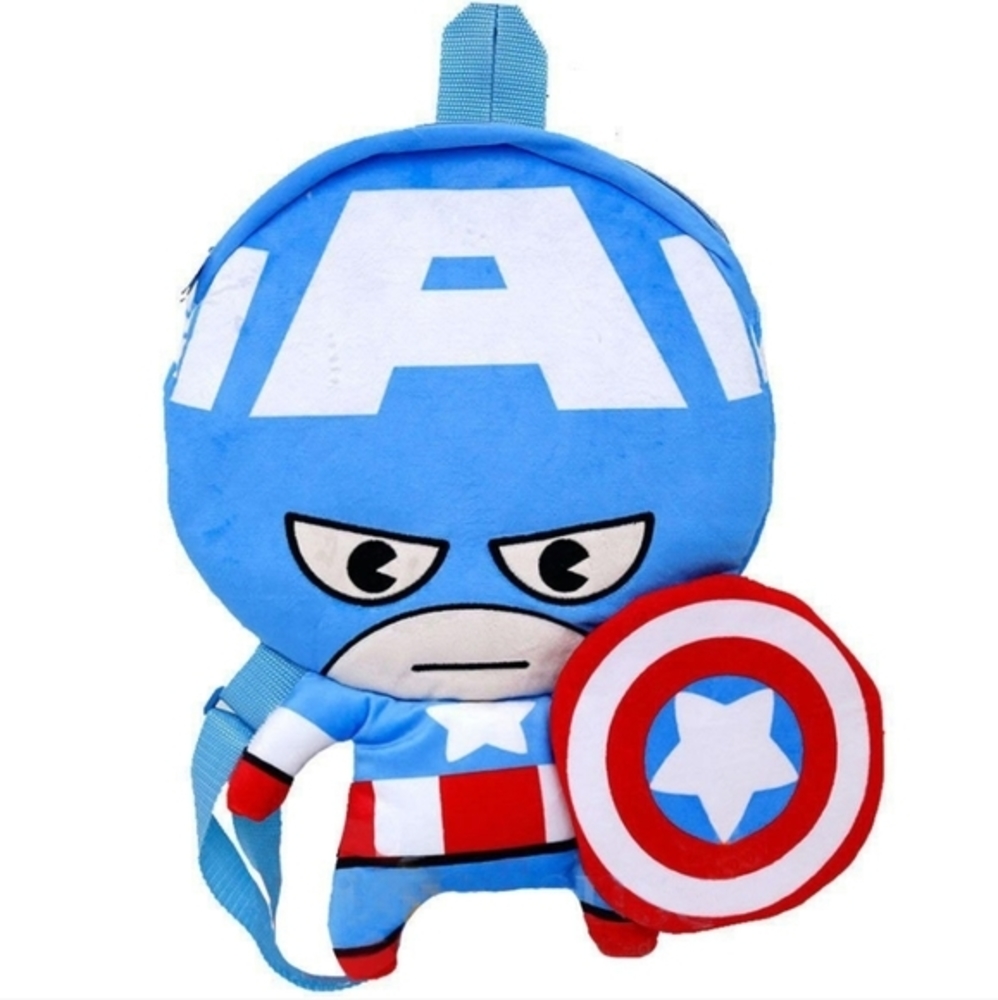 Disney Marvel Captain America Plush Blue Backpack‎